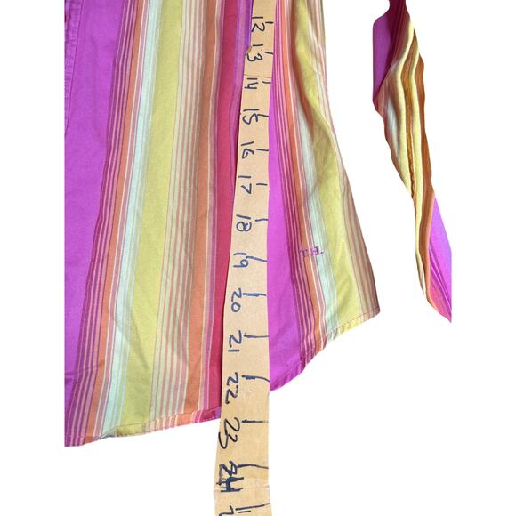 Vintage Tommy Hilfiger  Women’s long Sleeve  Medium Pink/Yellow  Shirt - Picture 6 of 8